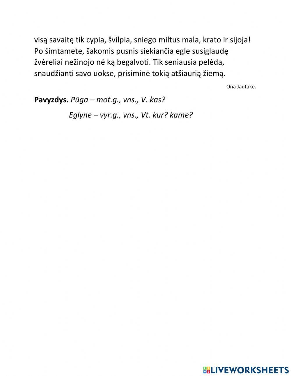 Daiktavardžių linksniavimas