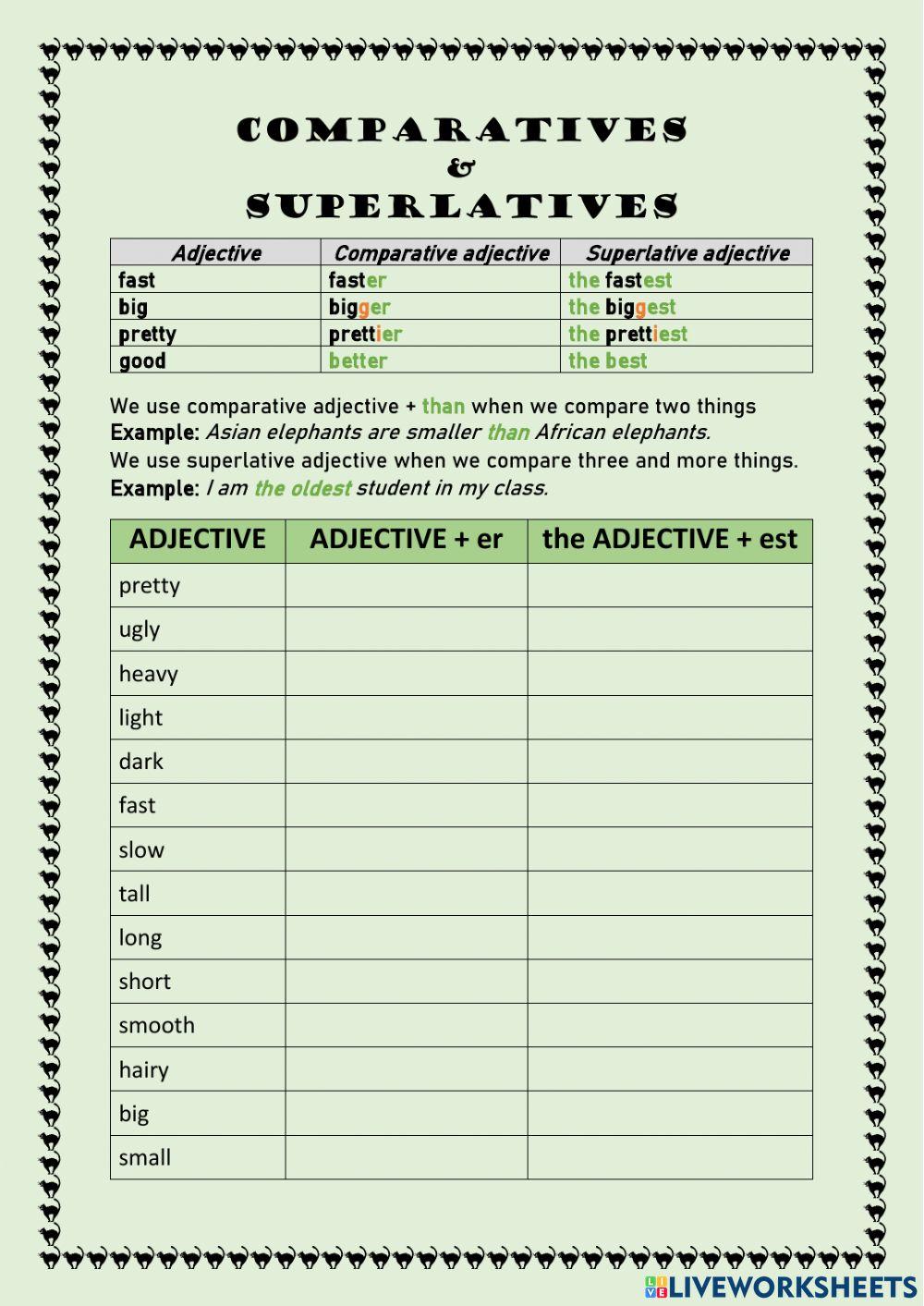 Comparatives And Superlatives