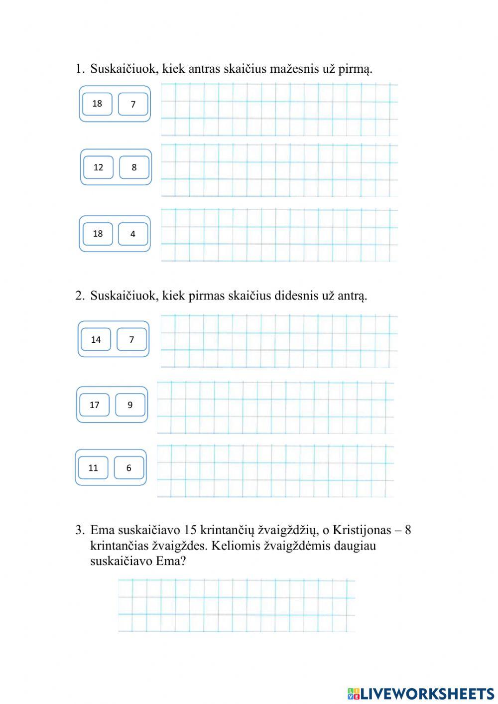 Kiek daugiau, kiek mažiau?