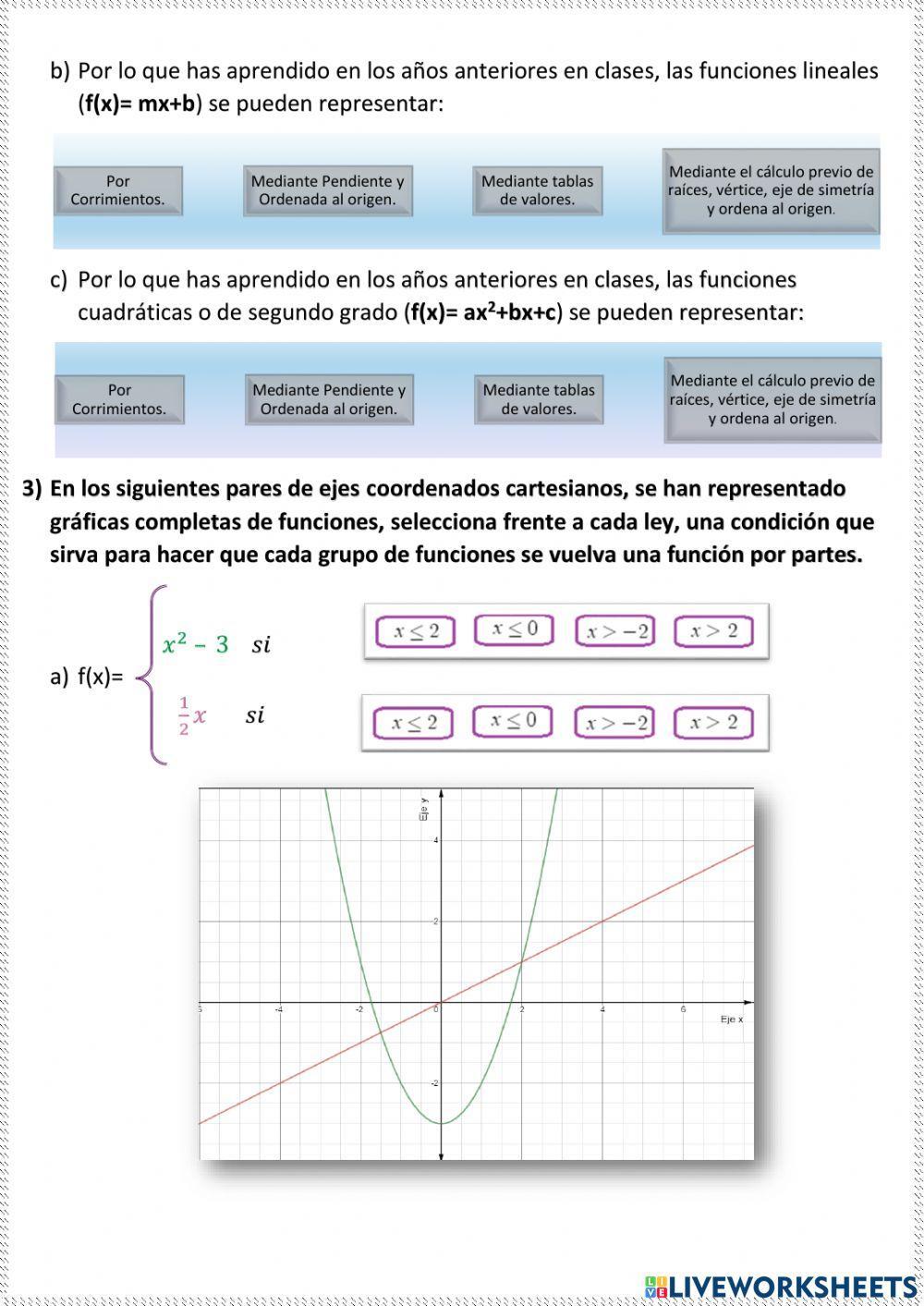 Función por partes o a trozos. Función por partes o a trozos.