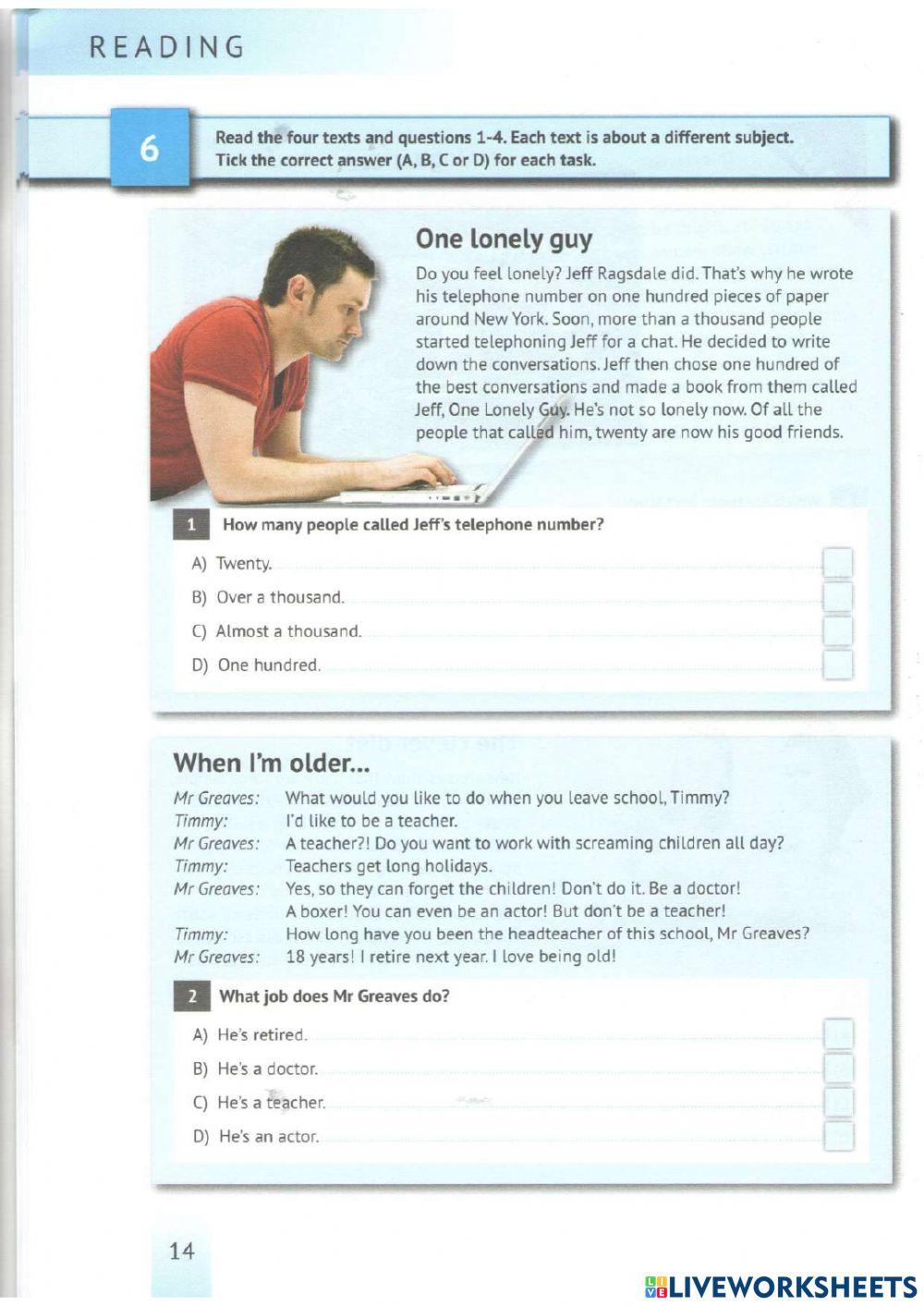 English Test Training A2 - Reading 5-8