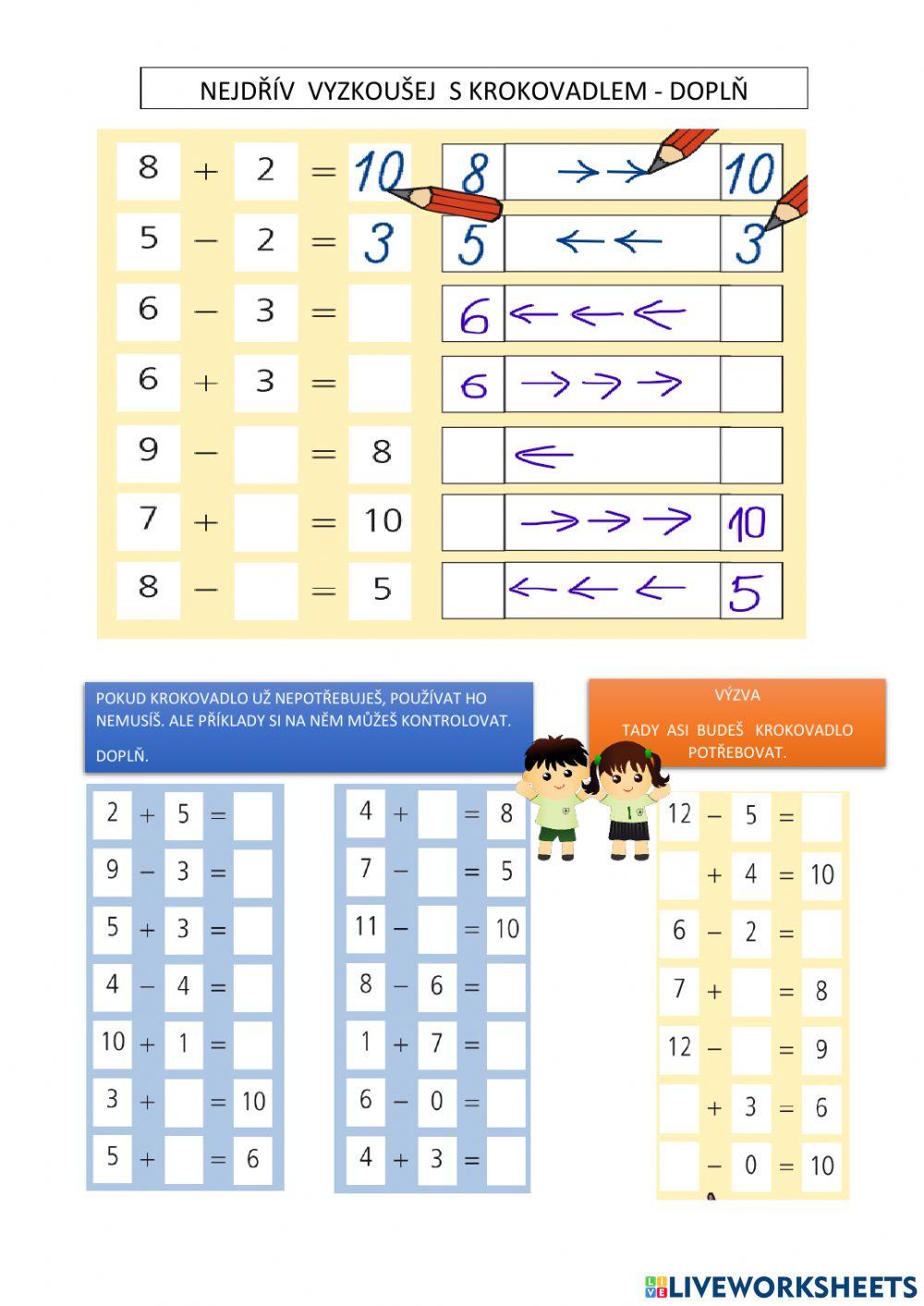 Procvičuj sčítání a odčítání