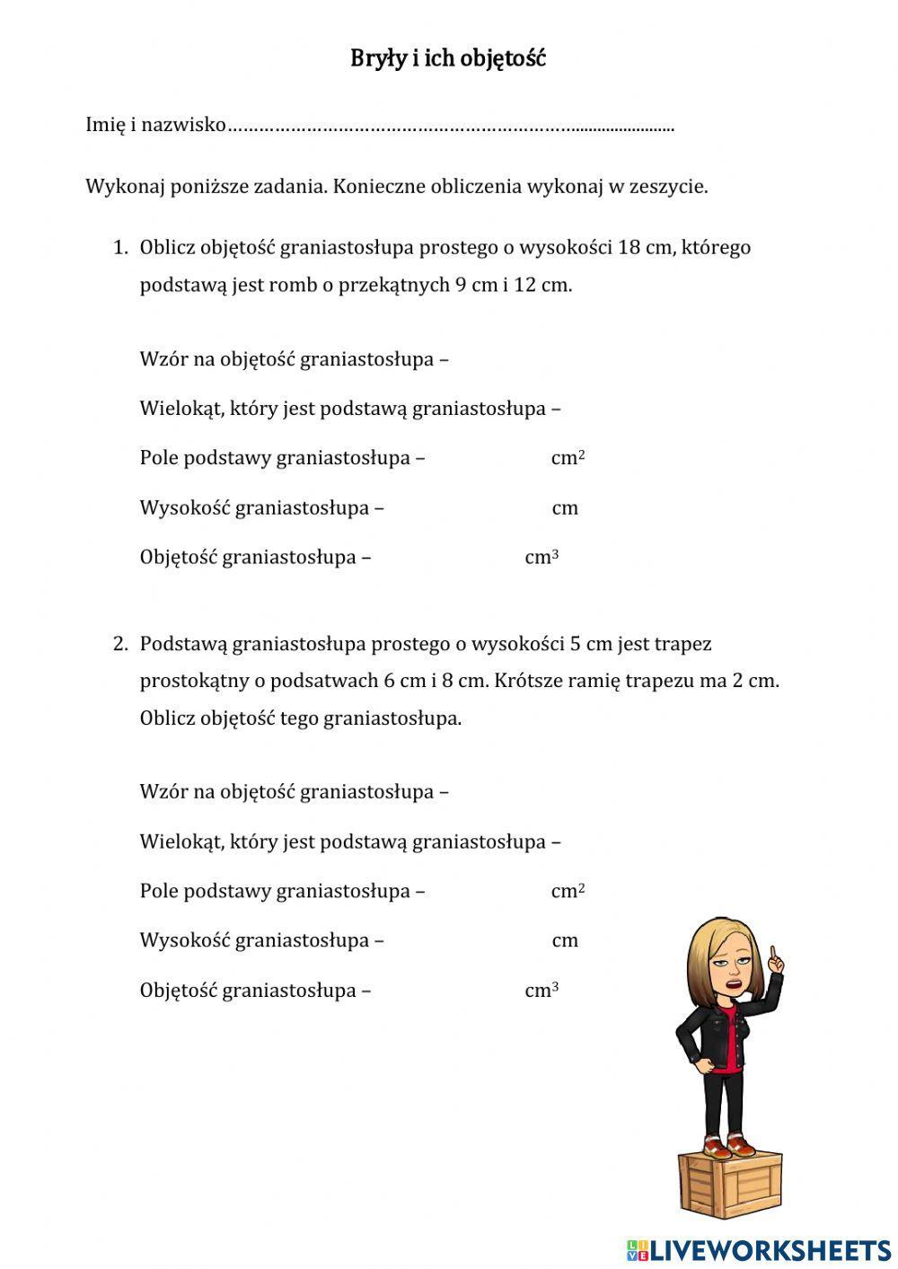 Bryły i ich objętość