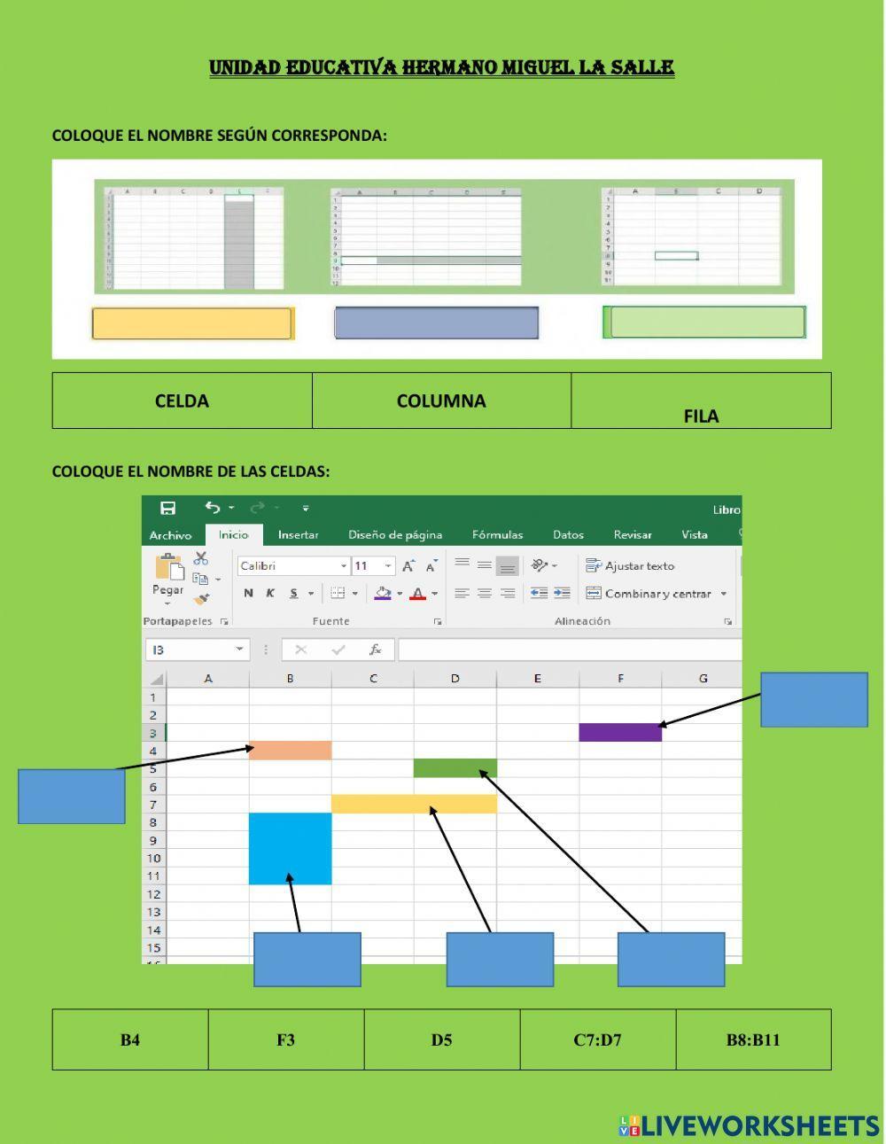 Excel celdas