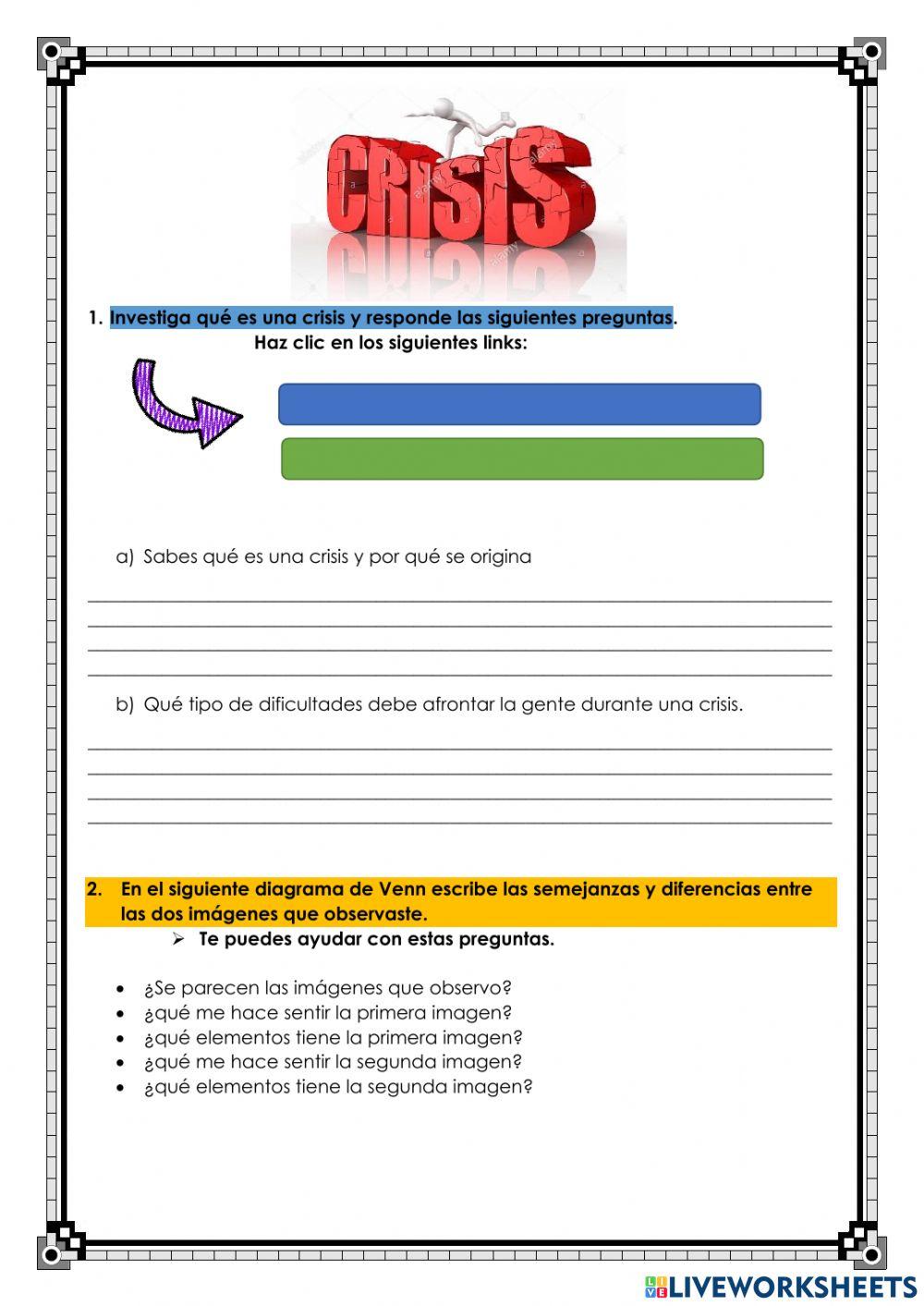 Crisis worksheet | Live Worksheets