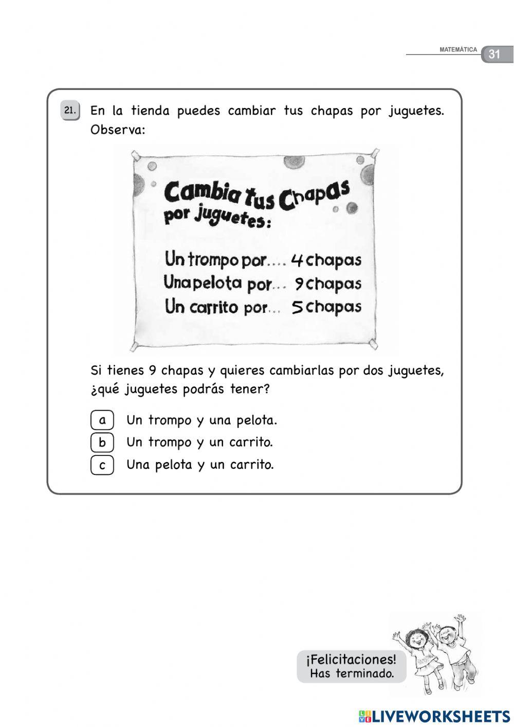 EVA. matemática 3ero 2