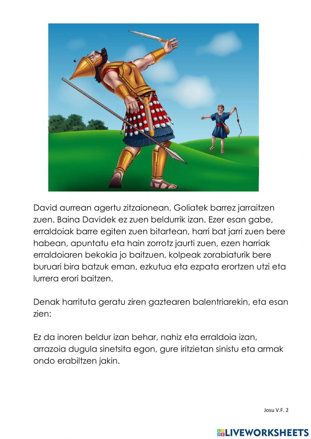 DAVID eta GOLIAT. Testua. DAVID eta GOLIAT. Testua.