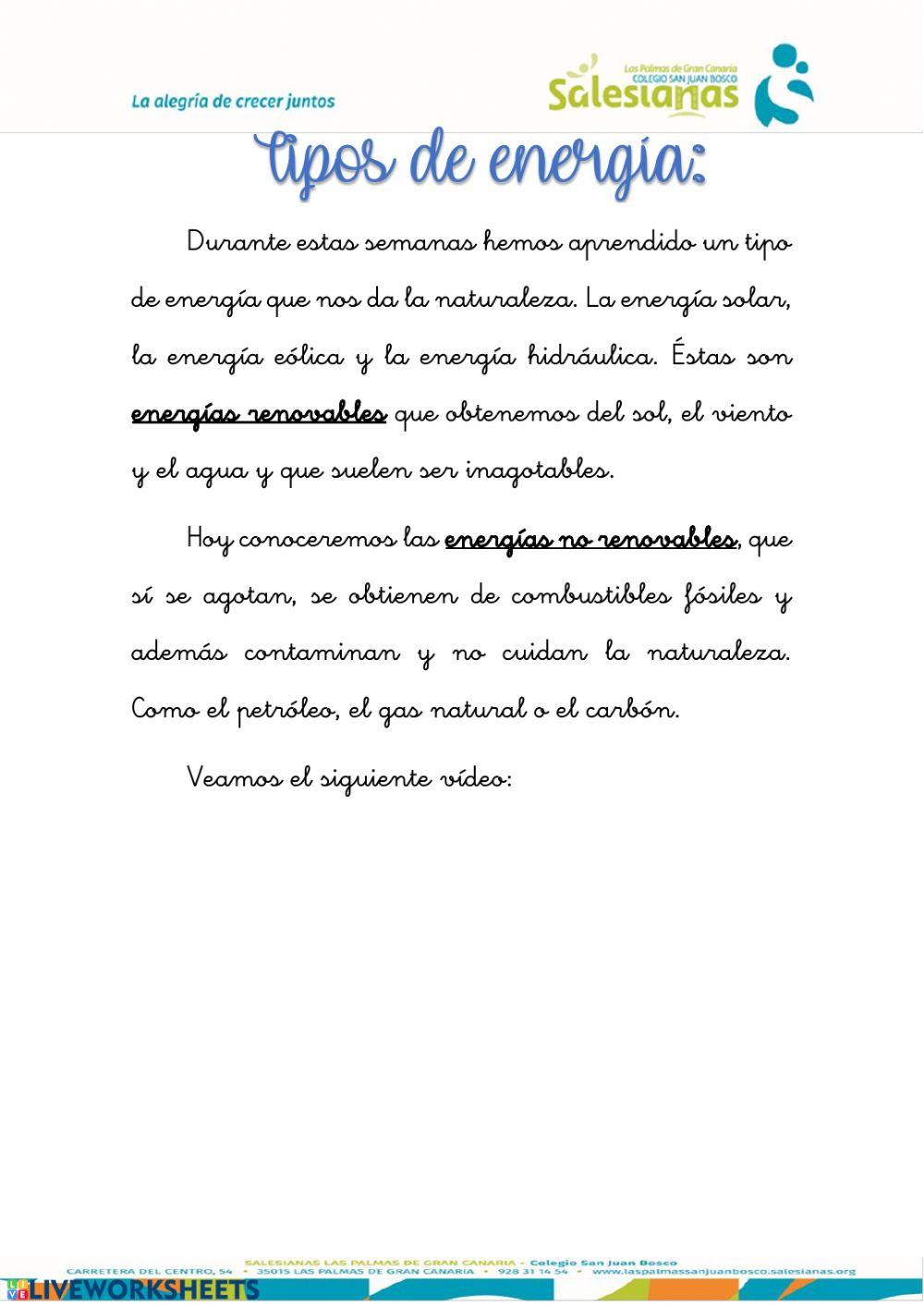 Energía renovable y energía no renovable