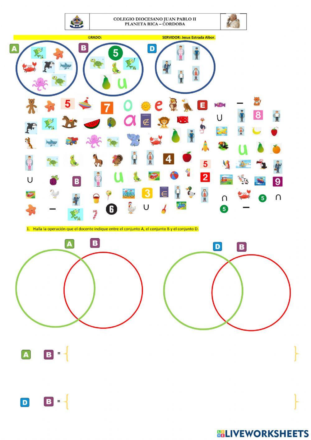 Operaciones entre conjuntos diferencia