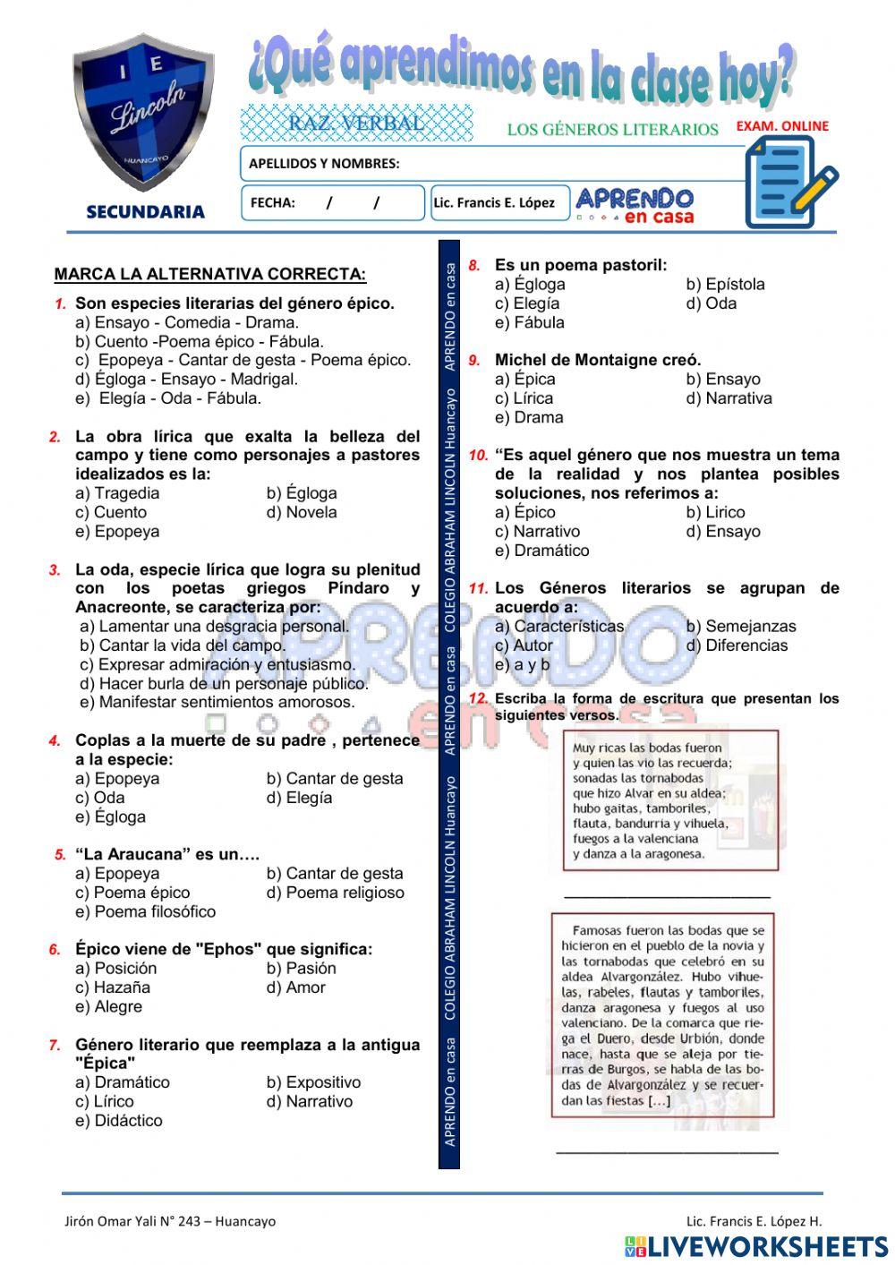 Prac. de géneros literarios