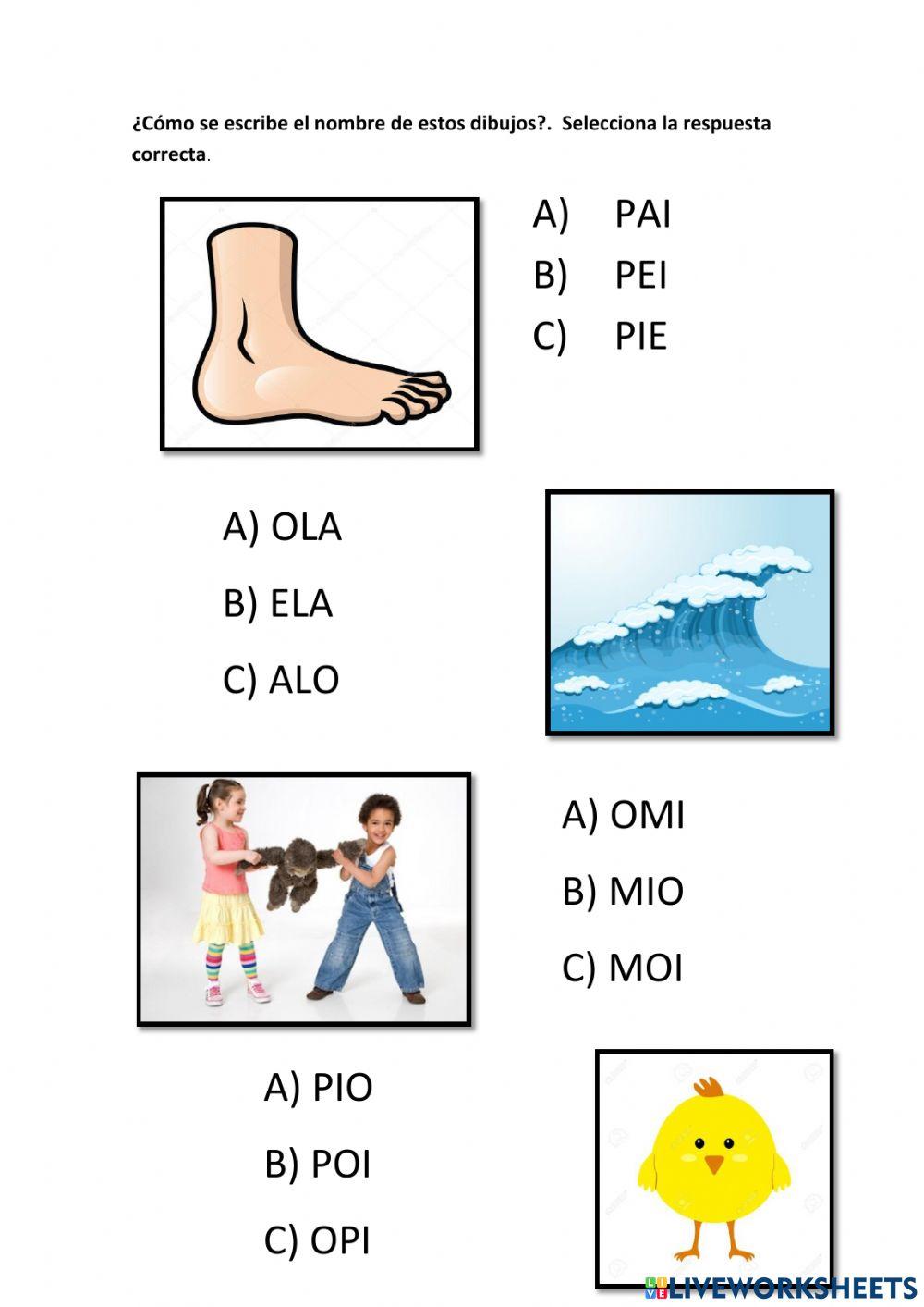 Reconoce la palabra correcta