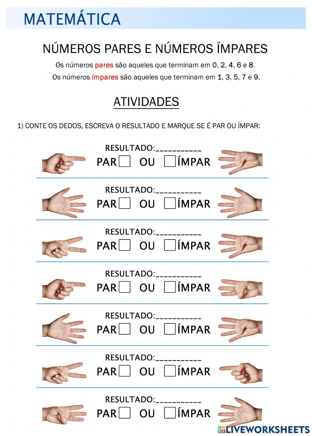 Números pares e ímpres