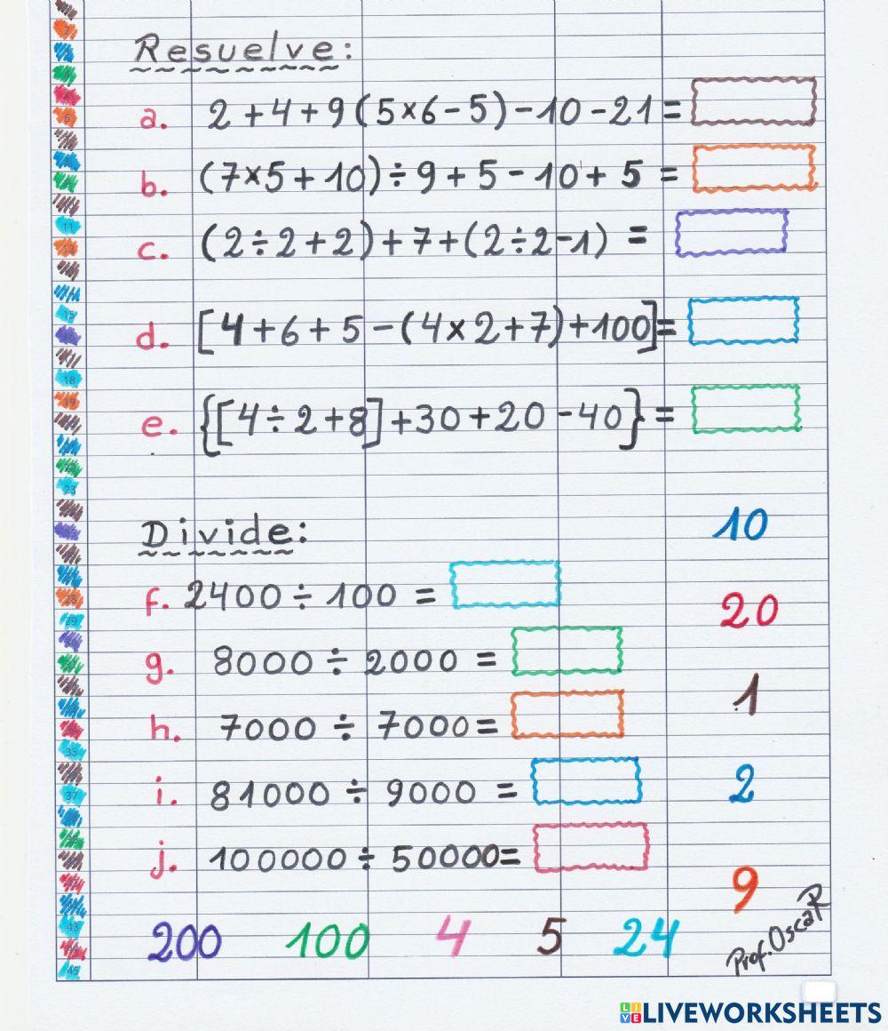 Operaciones combinadas