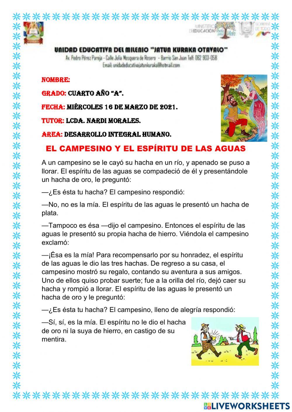 El campesino y el espíritu de las aguas