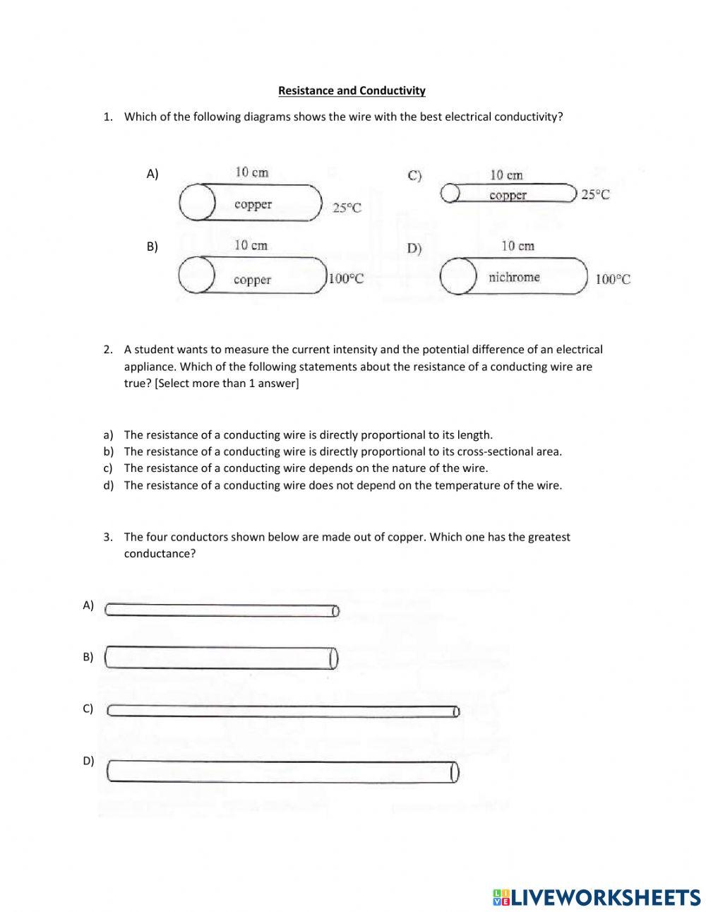 Resistance and Conductance Resistance and Conductance