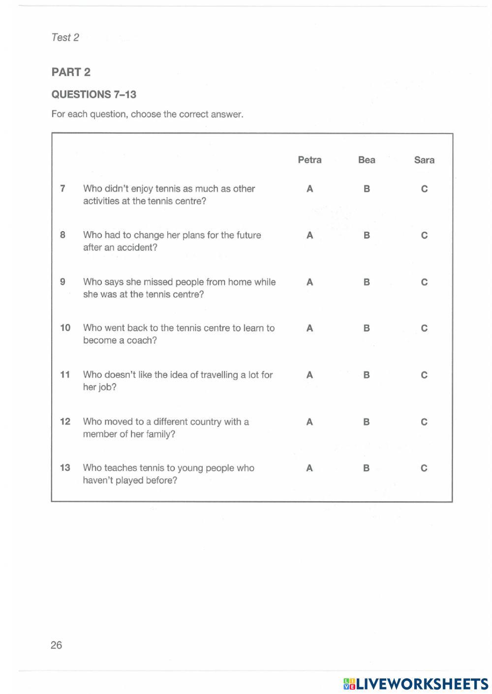KET READING PART 2.2