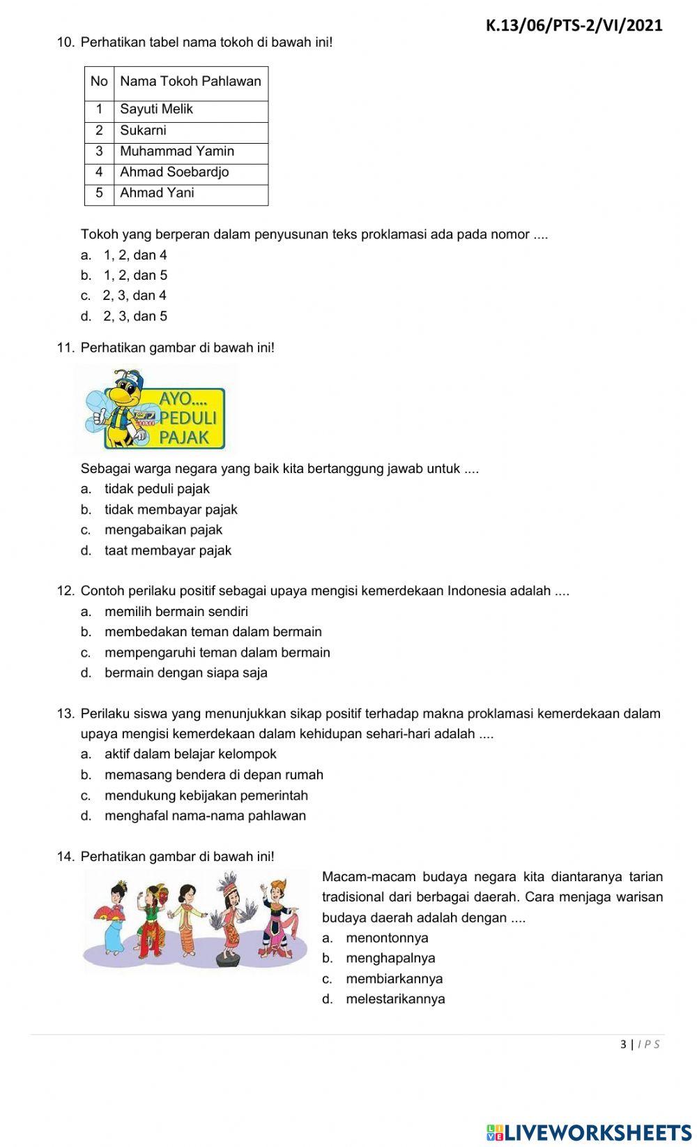 Soal PTS Genap Mupel  IPS