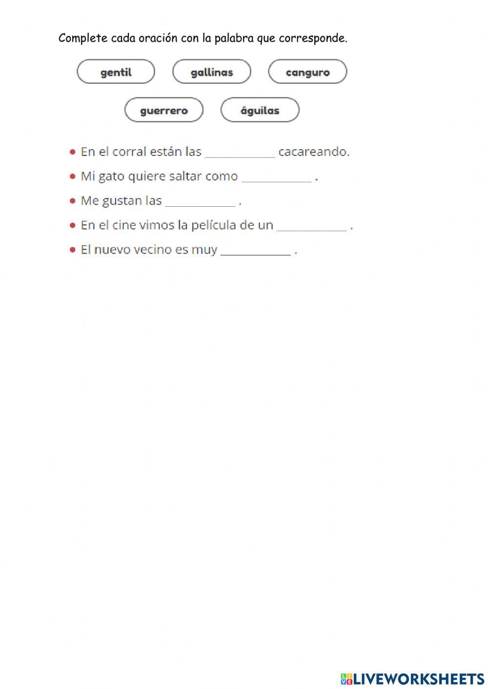Español 2G-Repaso letra g