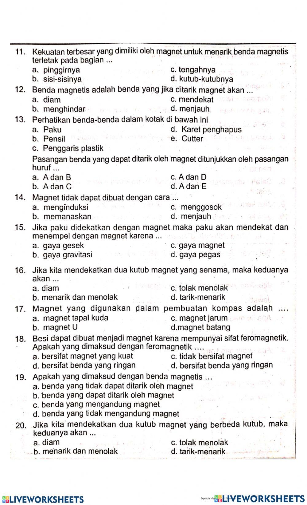 Soal Materi Gaya