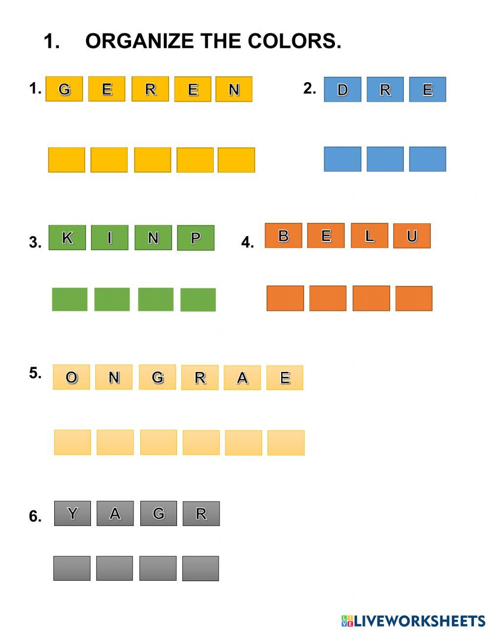 Colors online exercise for SEGUNDO GRADO Live Worksheets