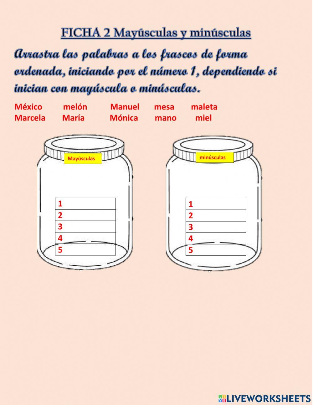 Mayúsculas y minúsculas. Ficha 2