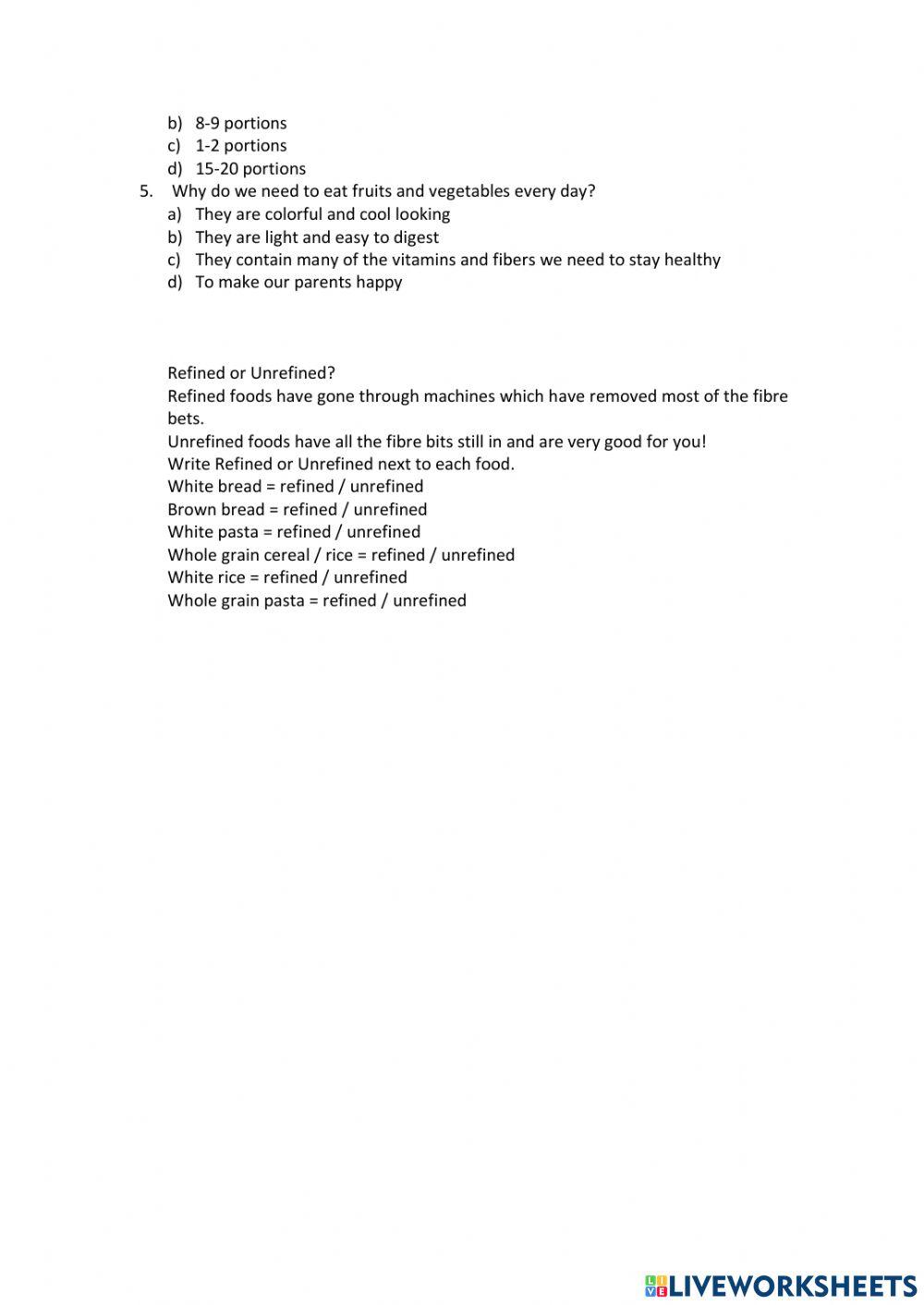 Lifestyle choices on Health