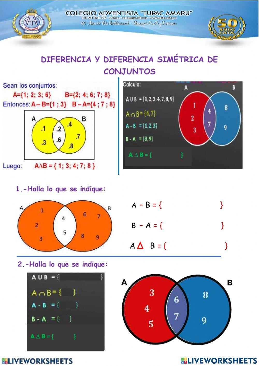 Diferencia de conjuntos