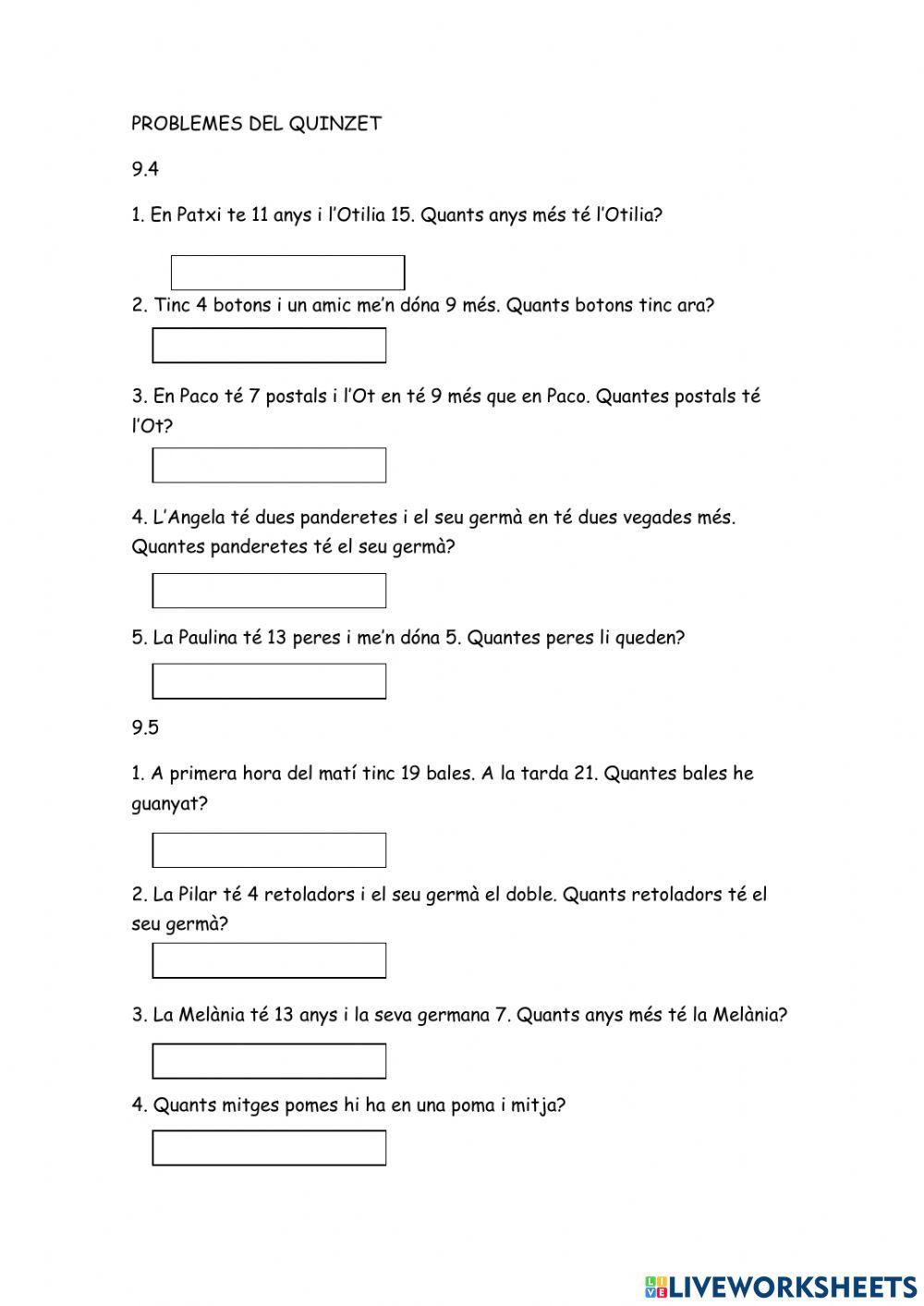 Ploblemes del Quinzet