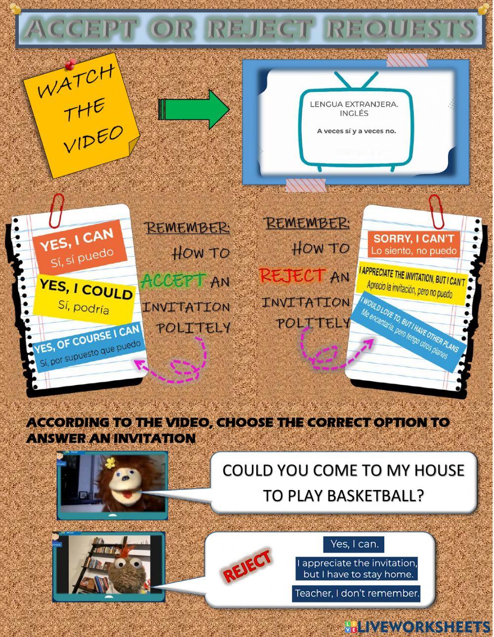 Accept or reject invitations