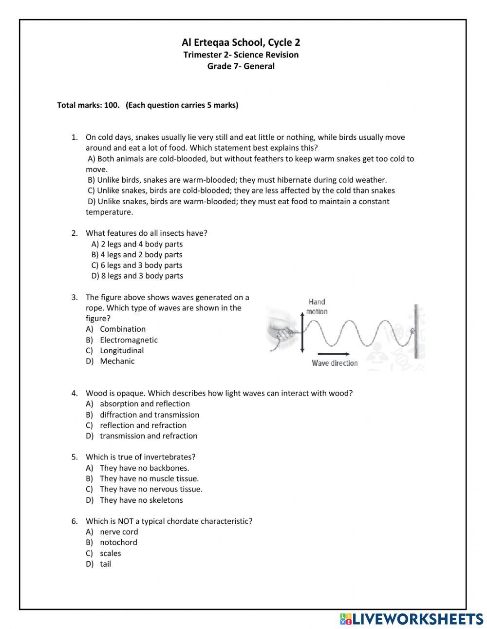 Revision- Term 2 Science