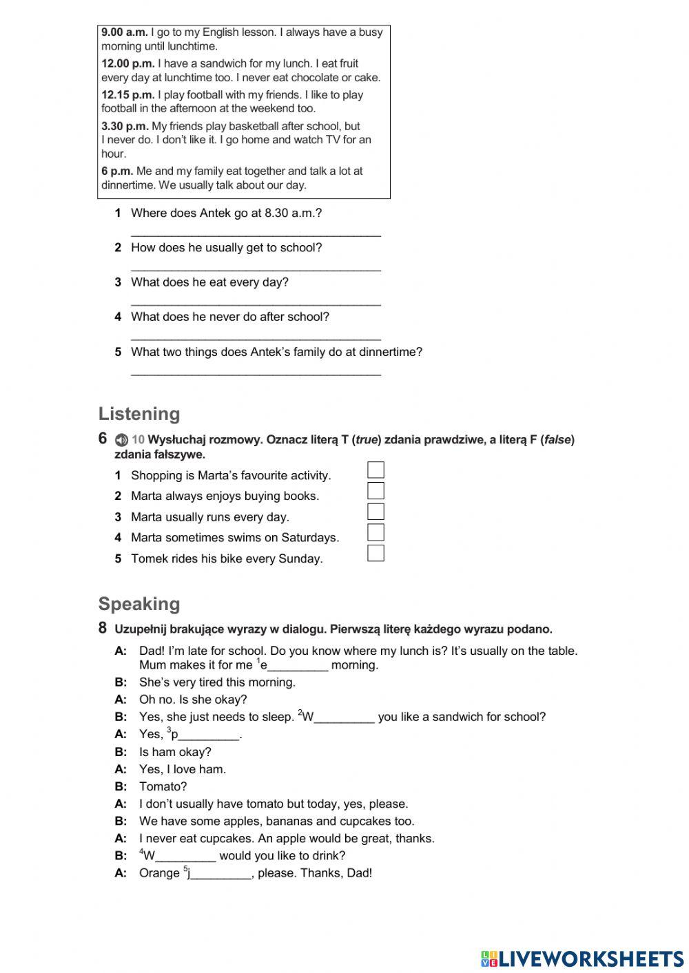 Oxford Link Klasa 4 Testy Pdf Klasa 4 unit 5 test worksheet | Live Worksheets