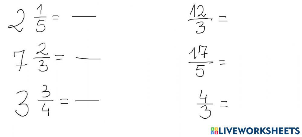 Ułamki niewłaściwe