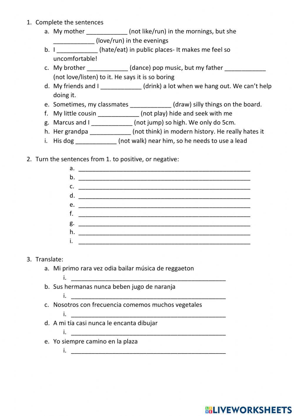 ZAHIRA PRESENT SIMPLE