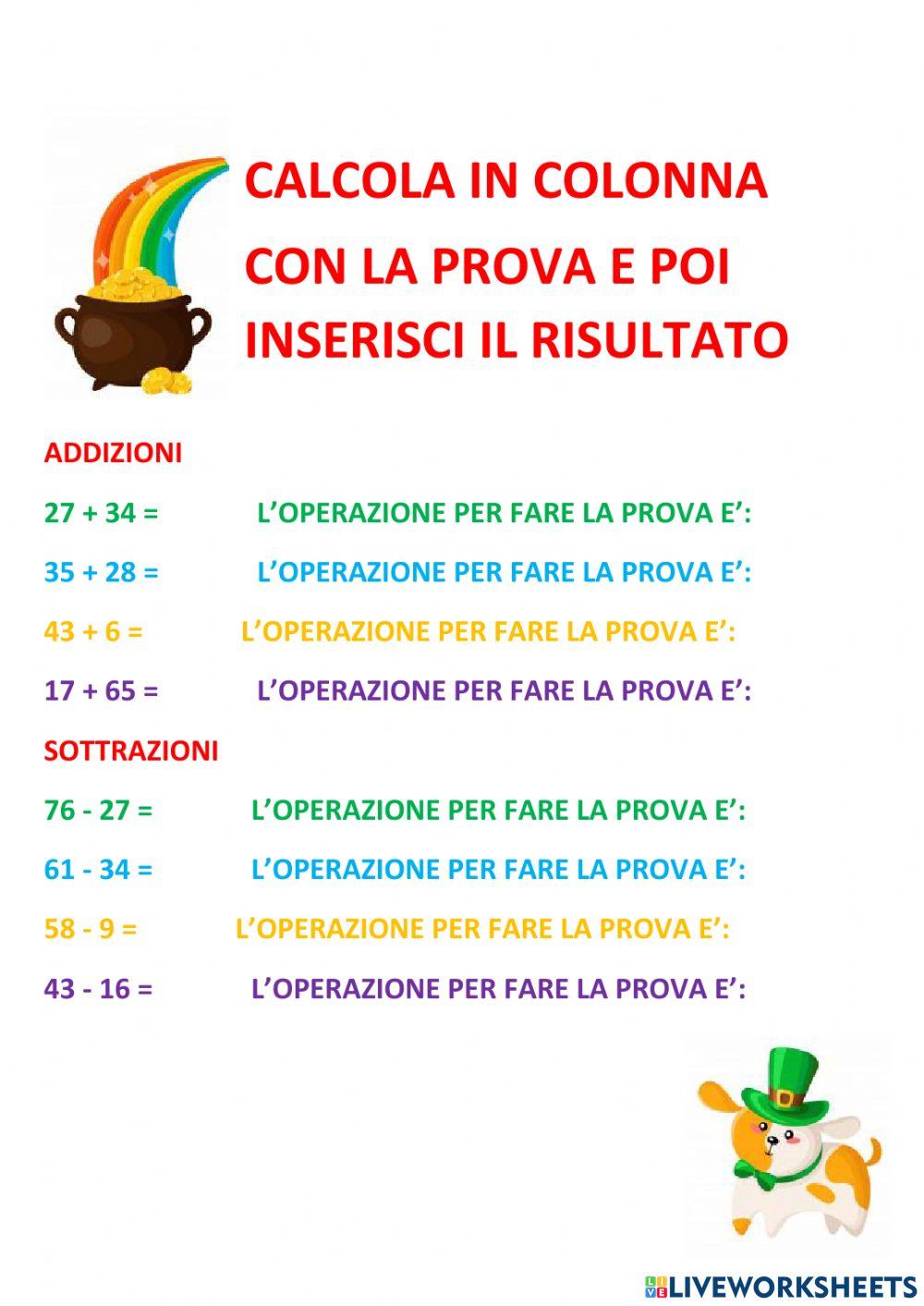 Calcola con la porva