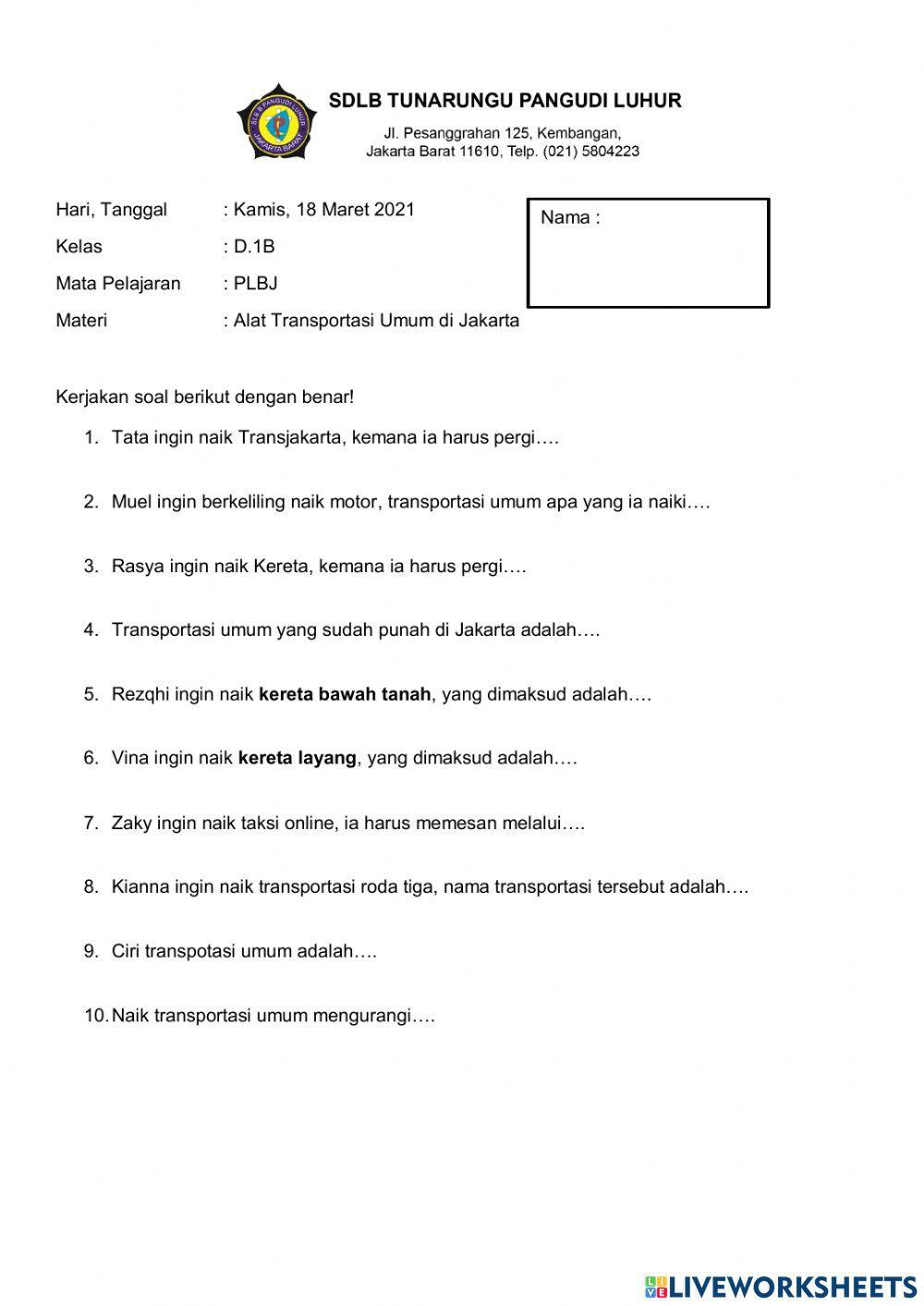 LATIHAN PLBJ LATIHAN PLBJ