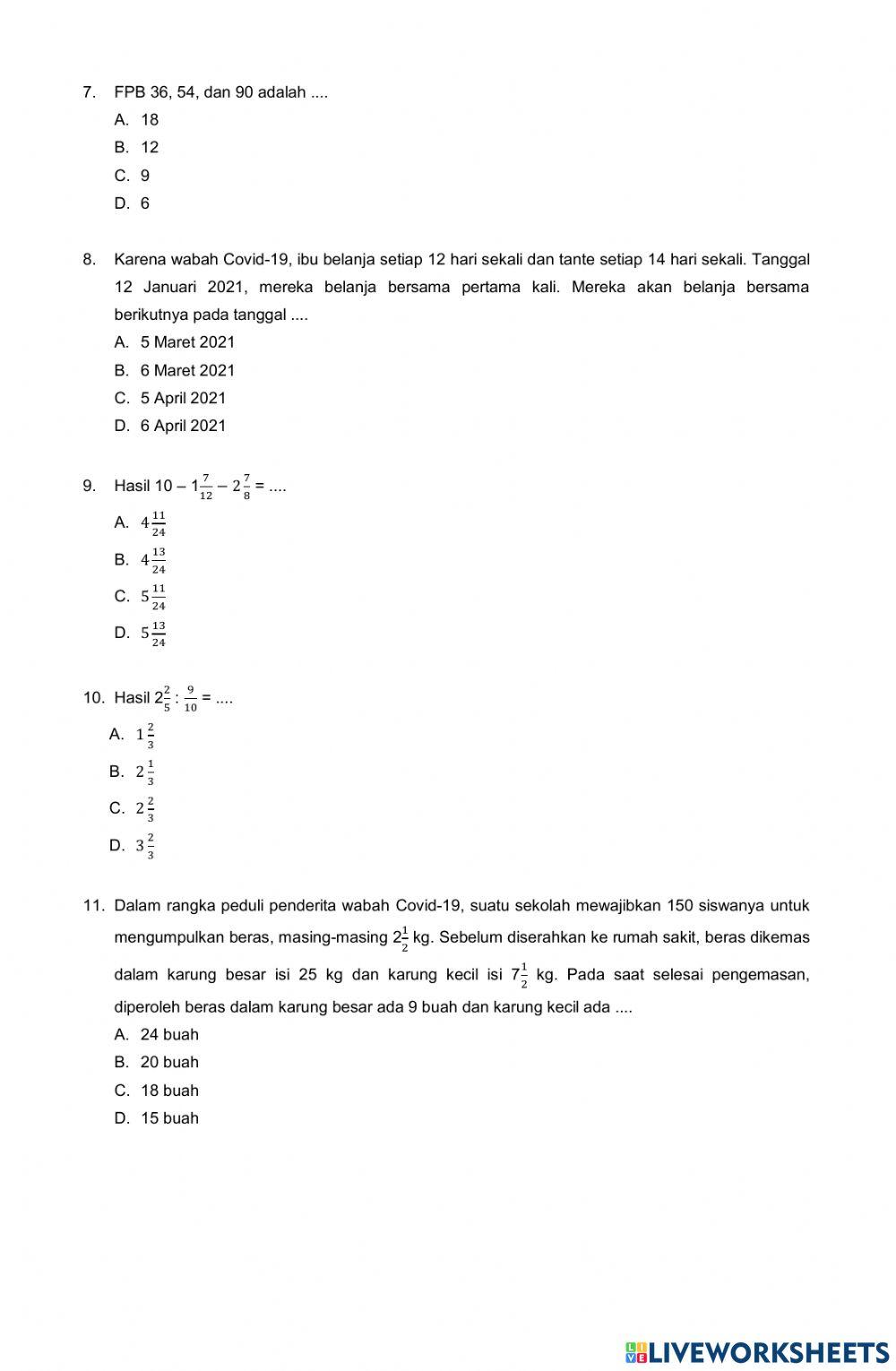 Latihan ASPD Matematika