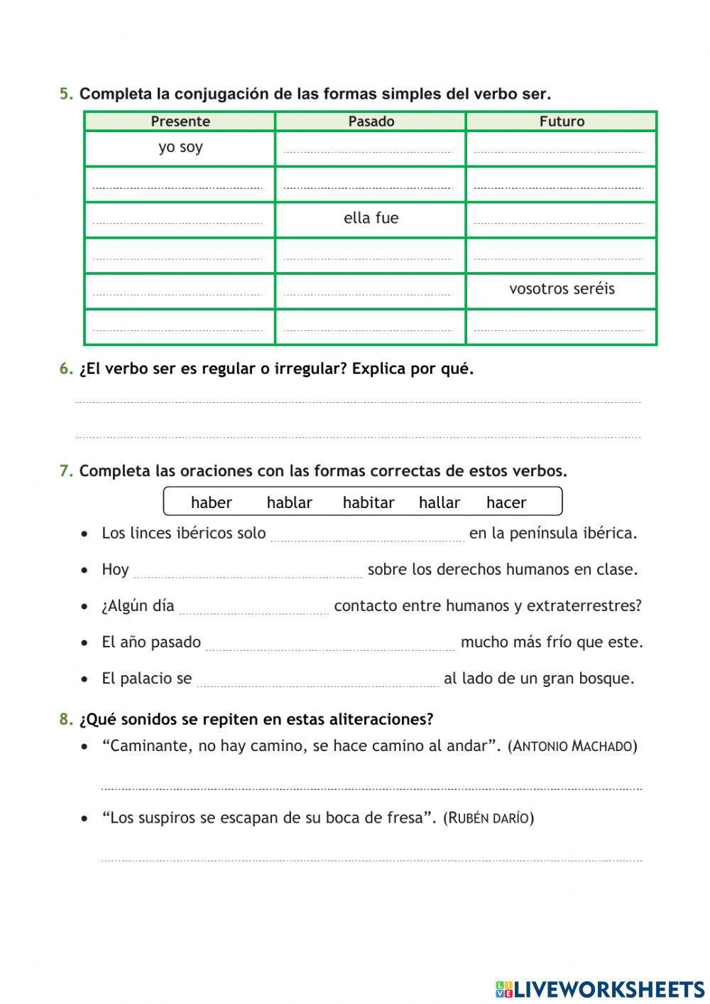 Repasa y Comprueba lo aprendido Tema 8 lengua