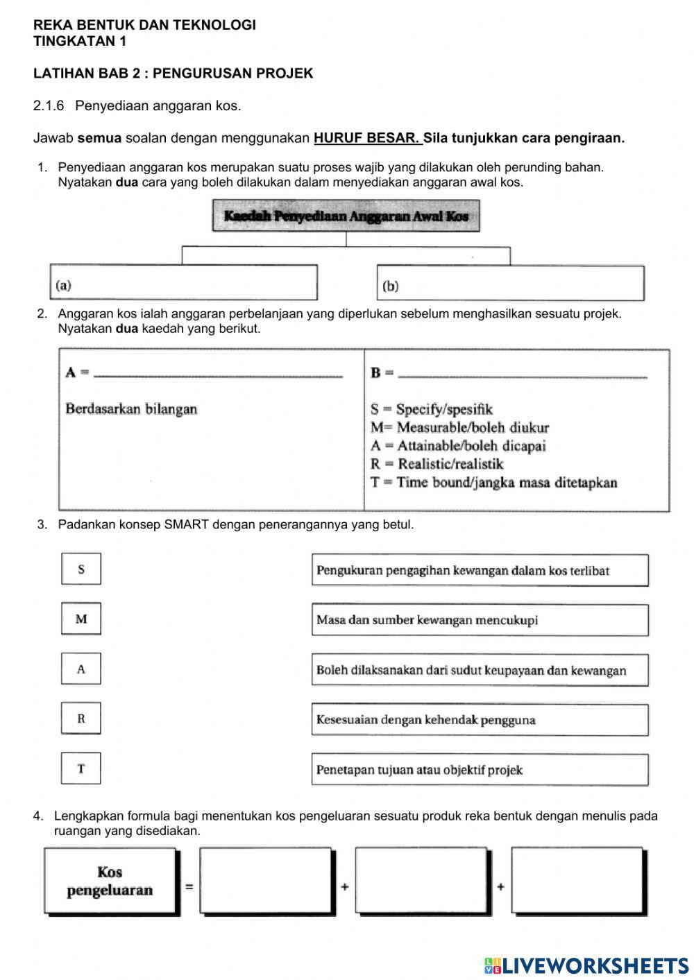 RBT T1 2.1.6	Penyediaan anggaran kos.