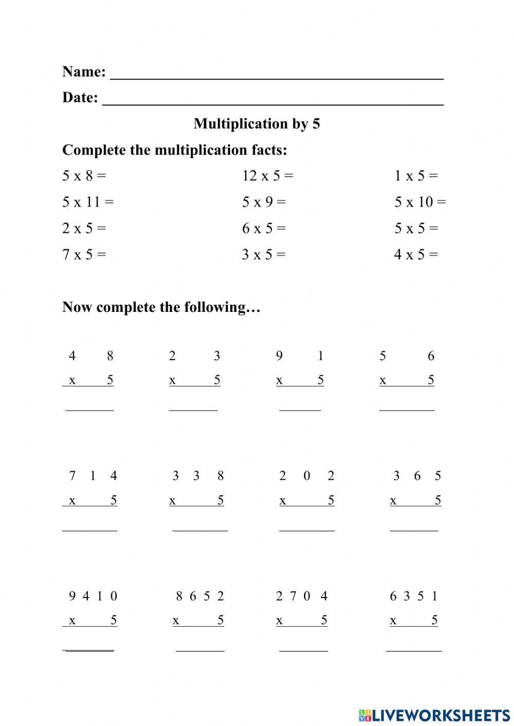 Multiplication by 5 (iii)