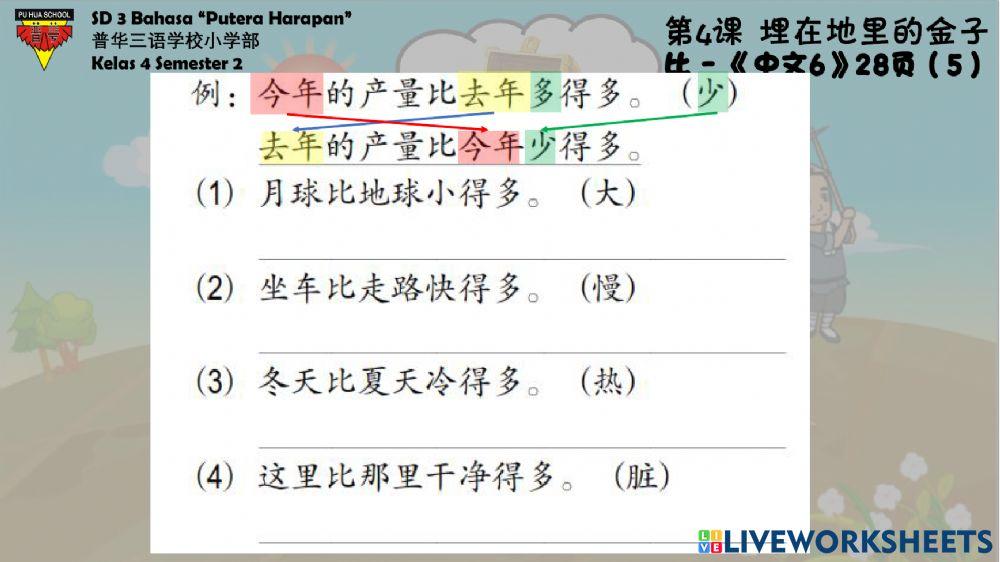 《中文6》第四课 - 语法1