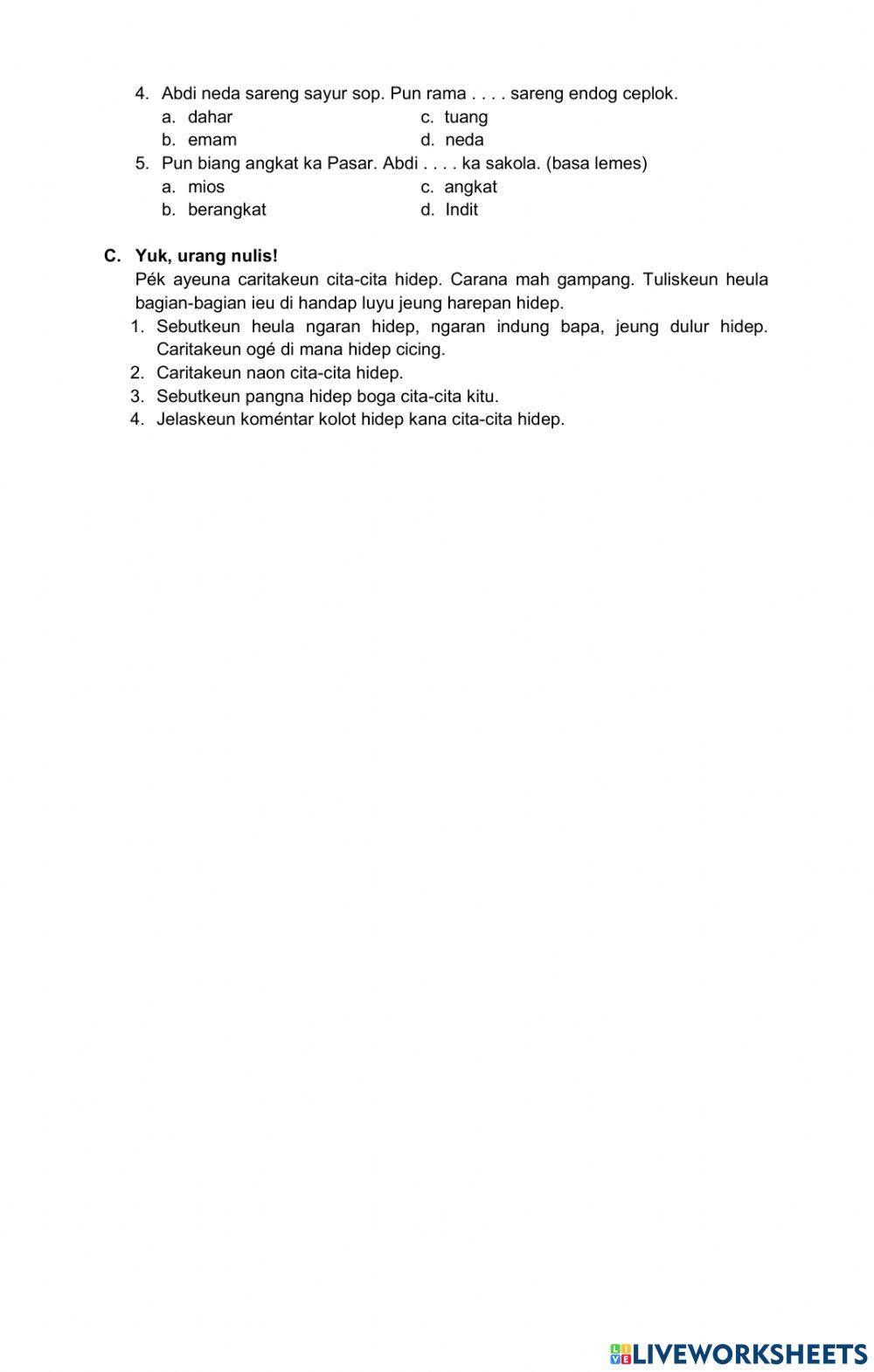 Penilaian Tengan Semester (PTS) Basa Sunda