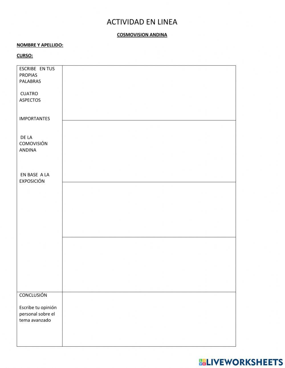 Cosmovisión andina y amazonica