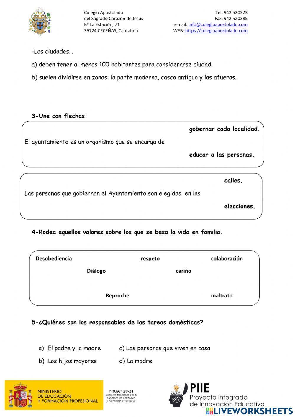 Ciencias sociales. La localidad.
