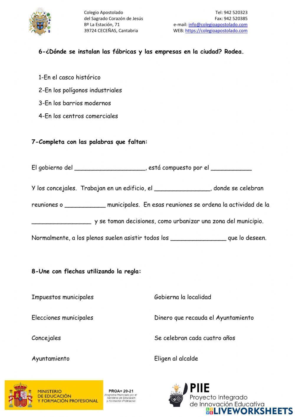 Ciencias sociales. La localidad.