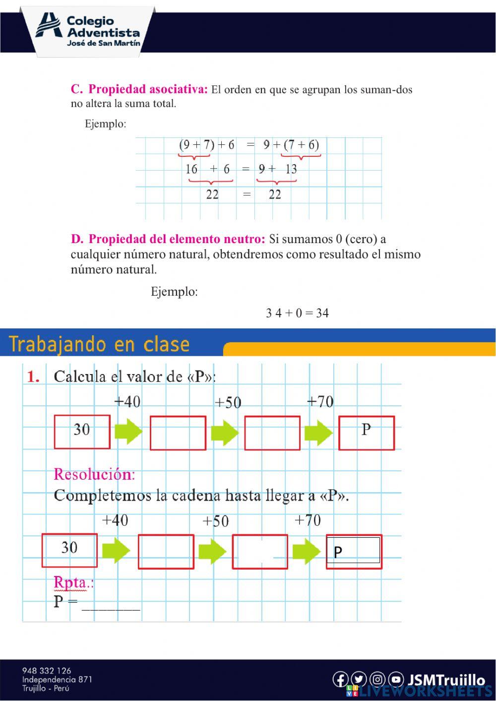 Propiedades de la adición
