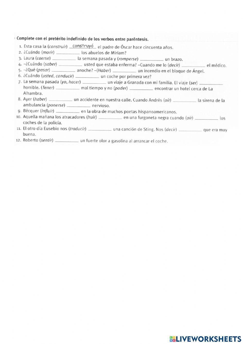 Pretérito indefinido