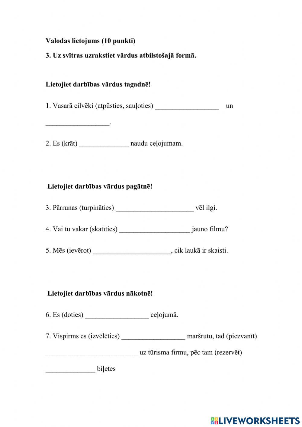 Darbības vārdu locīšana