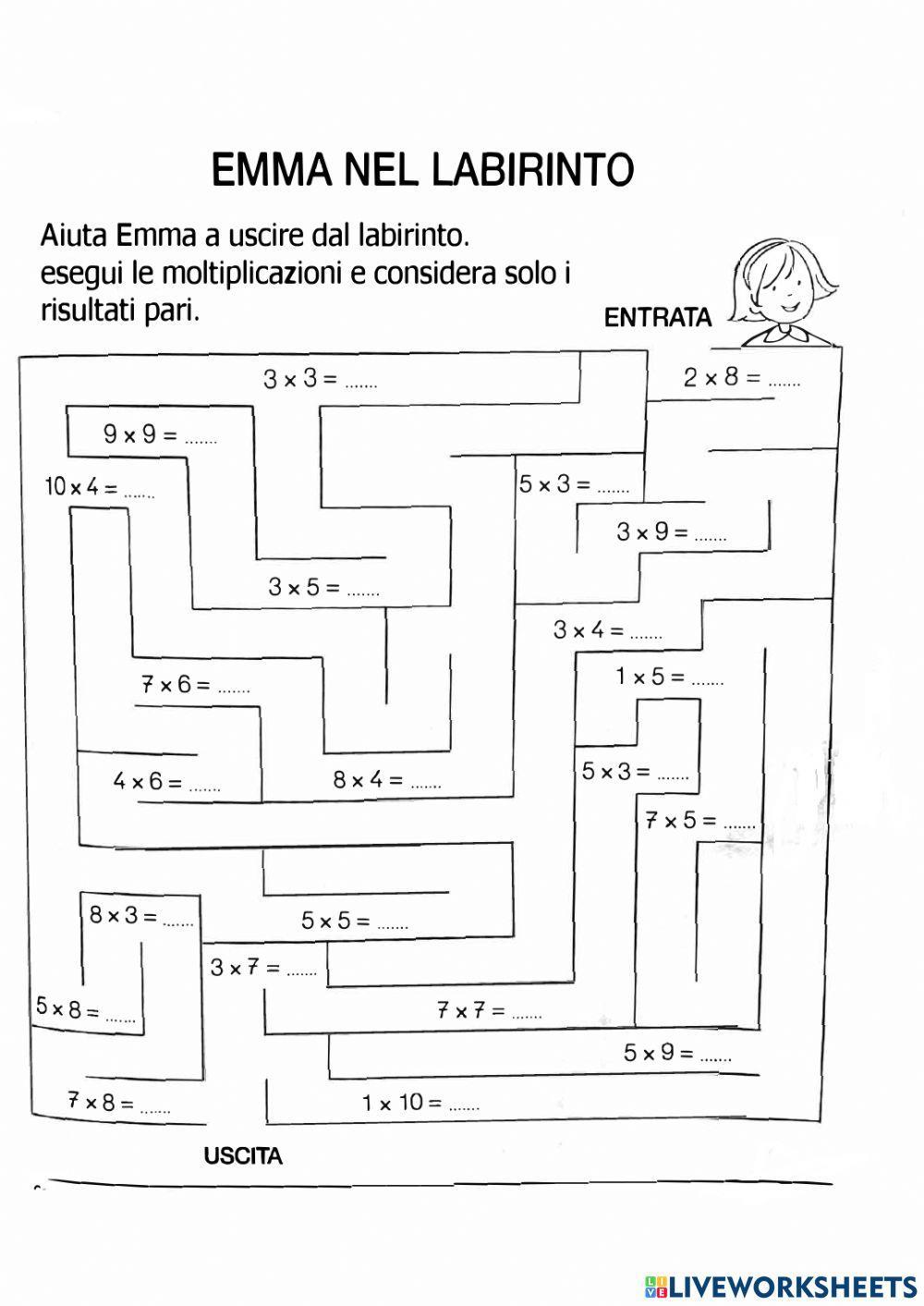 Labirinto delle moltiplicazioni