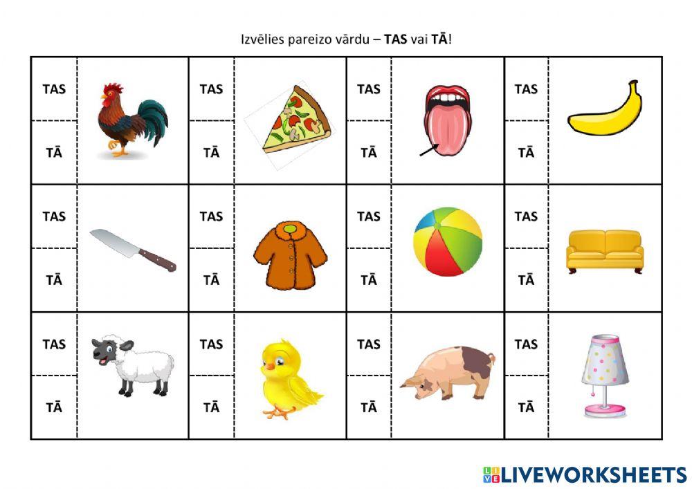 Izvēlies pareizo vārdu - Tas vai Tā