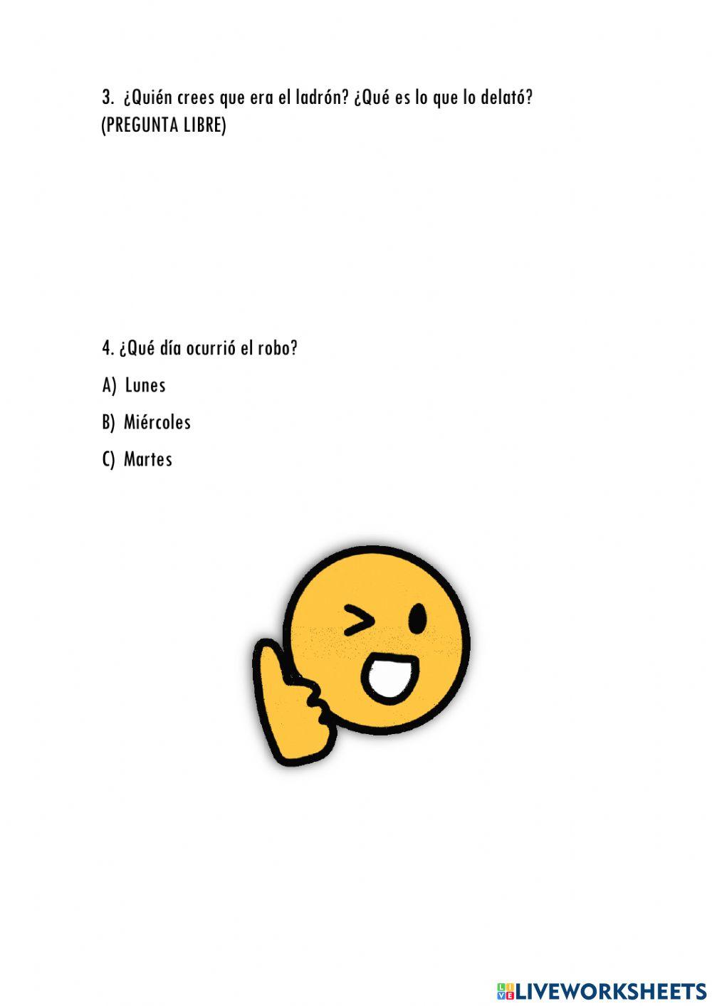 Comprensión lectora. El robo